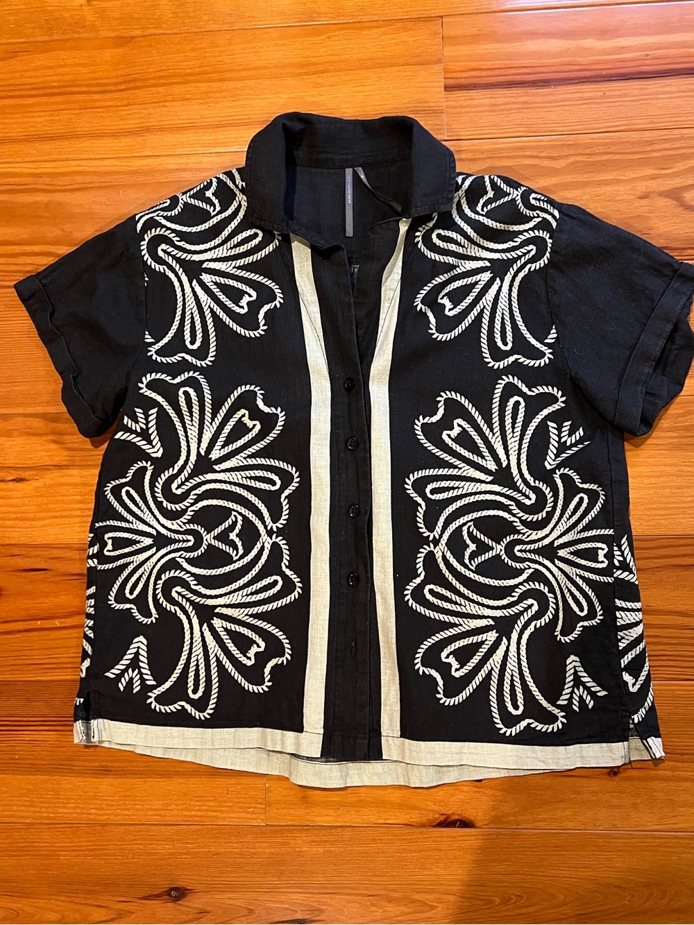 Black & cream  women’s Button-Up Shirt
